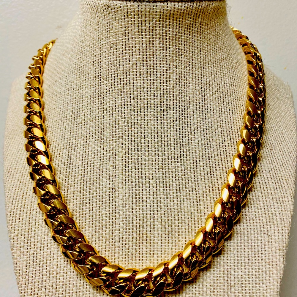 20" 18k Yellow Gold plated Cuban Chain